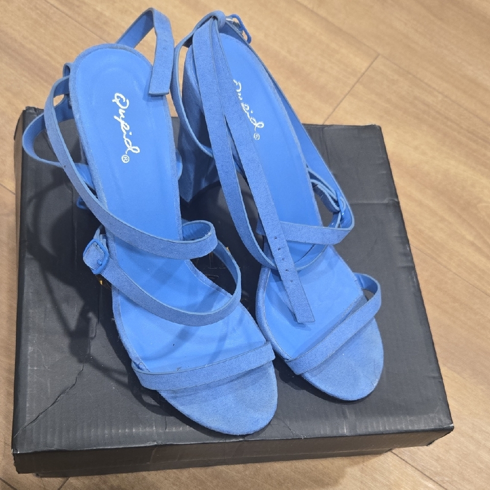 Blue Strappy Heels